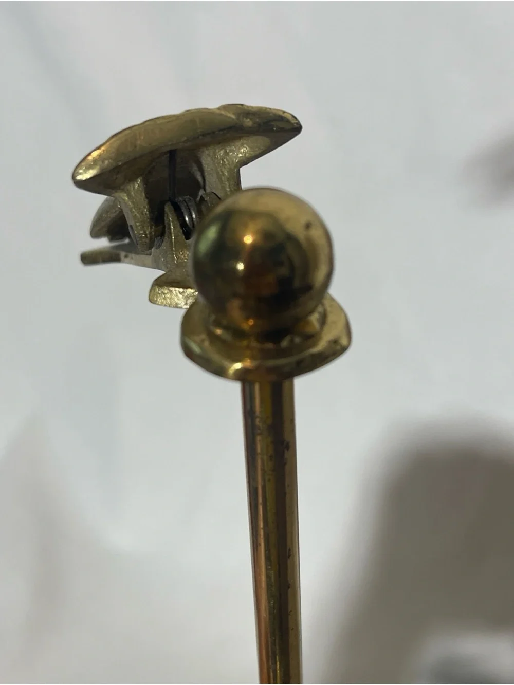 Vtg Brass Hand Clip Display Stand Japan Victorian Glove Letter Photo Holder 14”